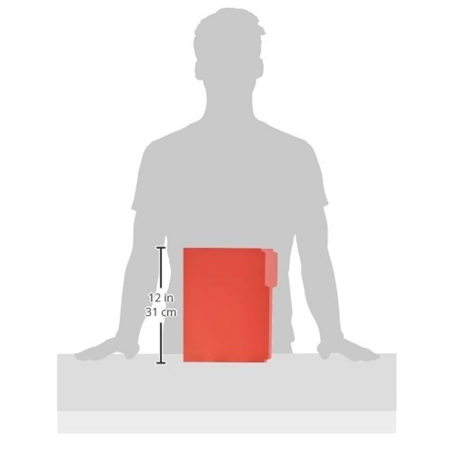 School Smart 15792 Reversible Colored File Folders - 1/3 Tab - Box of 100 - Red