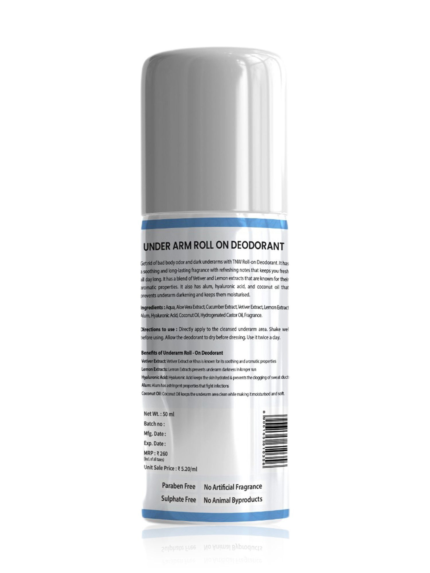 TNW-The Natural Wash Under Arm Roll On Deodorant - 50 ml