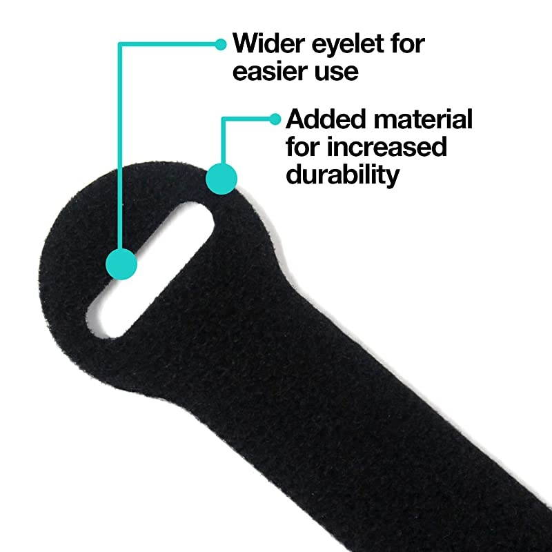 SelfGripping Storage Straps Black 40 Pack 20 4 Straps 20 8 Straps Reusable Hook and Loop Cord Organizer Cable Ties for Cord Management and Organization