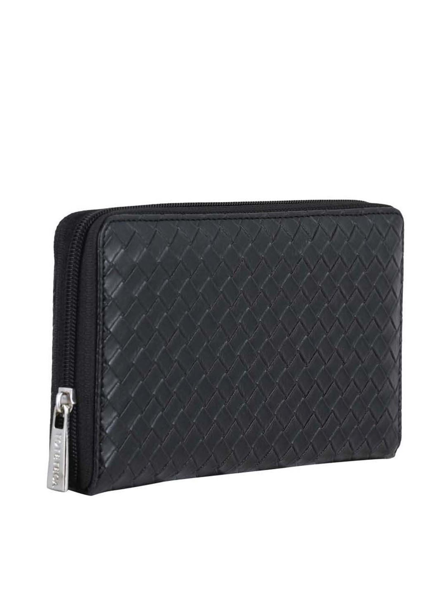 Toteteca Black Textured Zip Around Wallet for Women