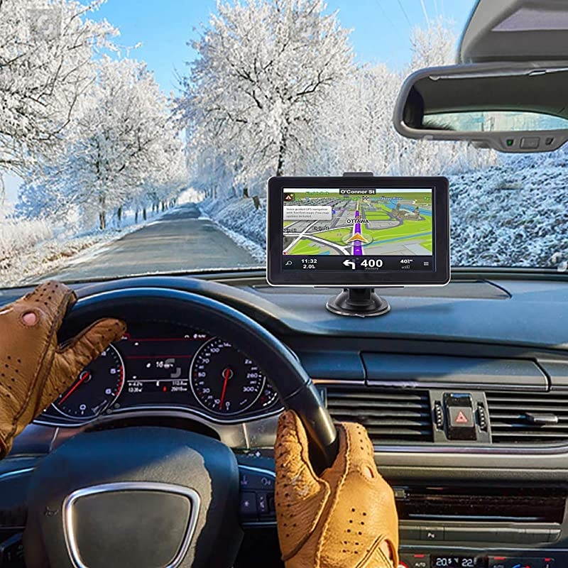 inches Car GPS, 8GB Navigation System for Cars Lifetime Map Updates Touch Screen Real Voice Direction