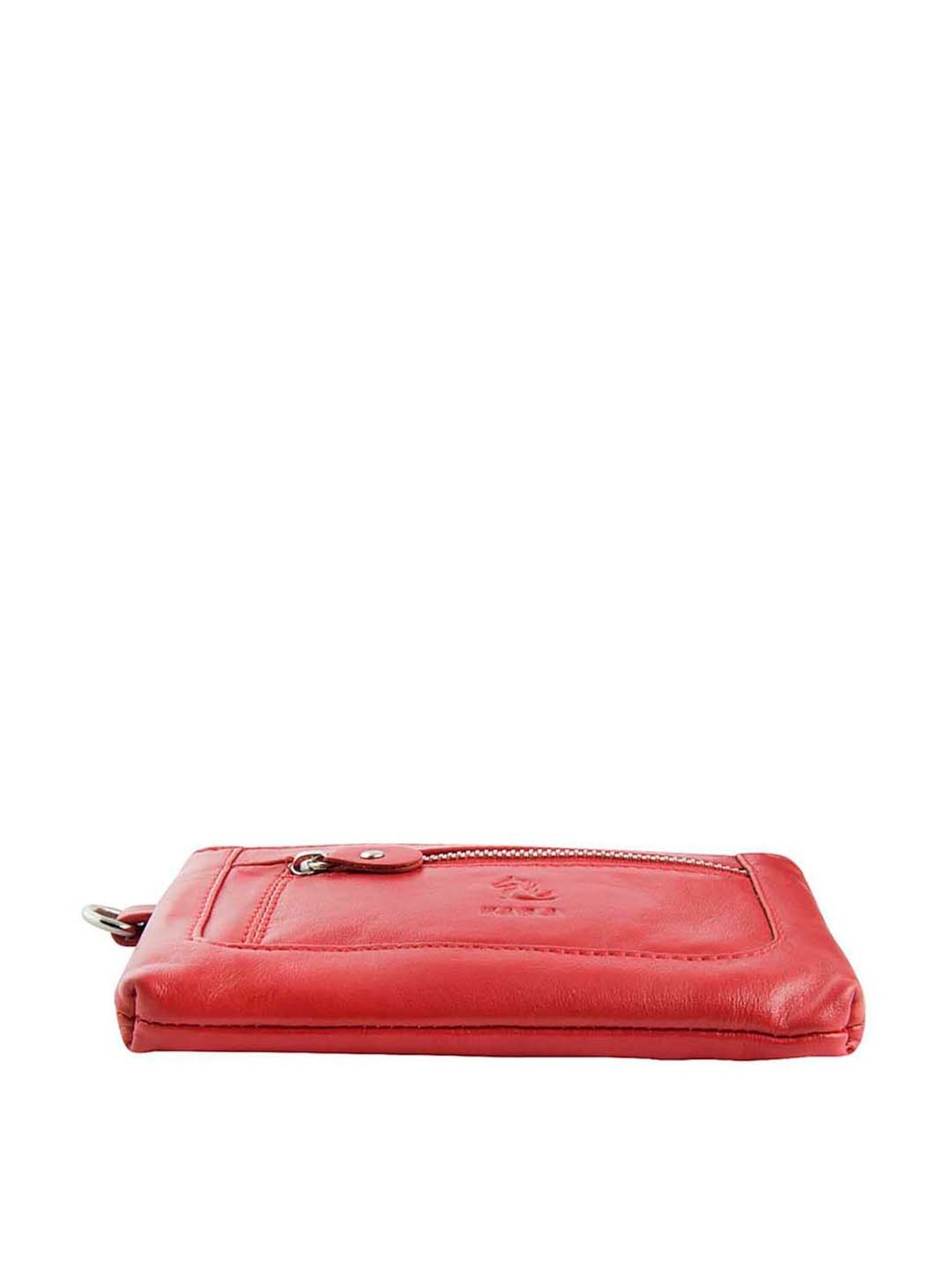 Kara Red Leather Solid Leather Wallet for Women