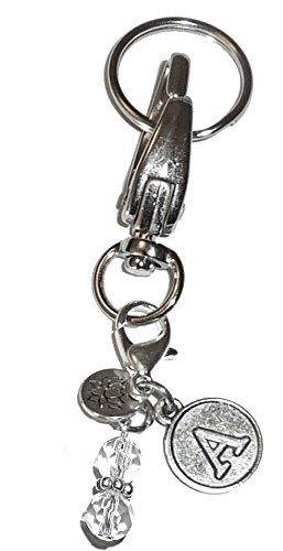 Initial Alphabet Charm Key Chain Ring, Women's Purse or Necklace Charm, Comes in a Gift Box! (A)