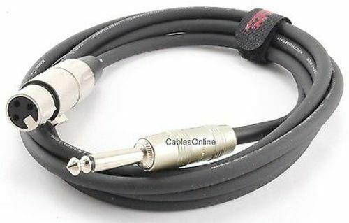 6ft. Kirlin XLR 3-Pin Female / 1/4" Mono Male Shielded OFC Microphone Cable