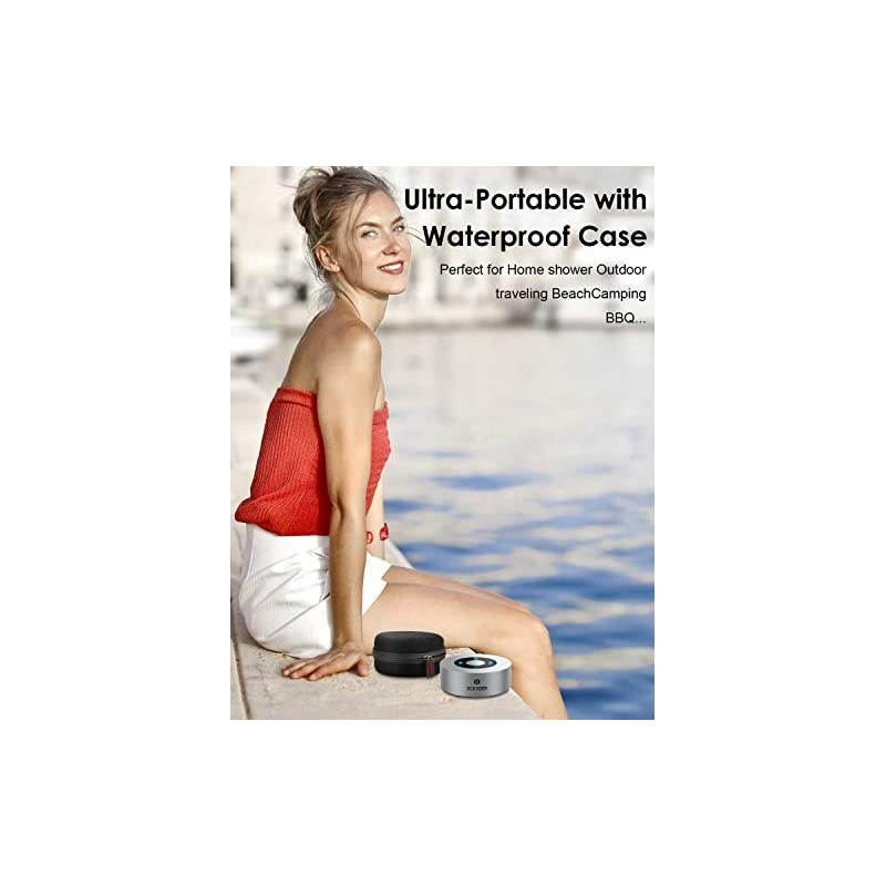 SoundAngel A8 (3rd Gen) 5W Touch Wireless Small Speaker with Waterproof Case 15h Music Micro SD, Portable Pocket Speaker for Pool Beach Camping BBQ Kitchen Bathroom Bedroom Traveling Silver