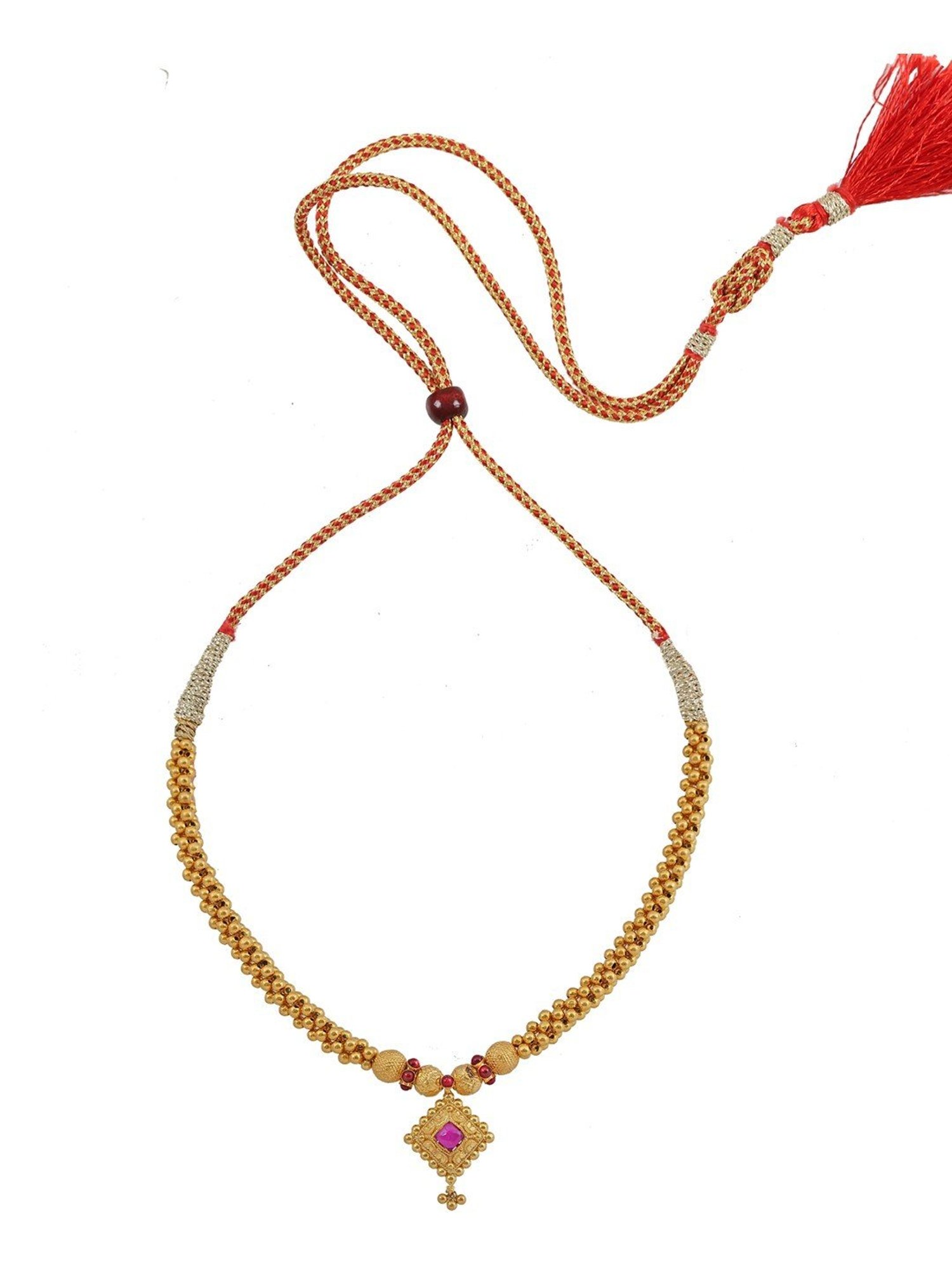 P.N.Gadgil Jewellers Era Gold 22k Kolhapuri Thushi Necklace