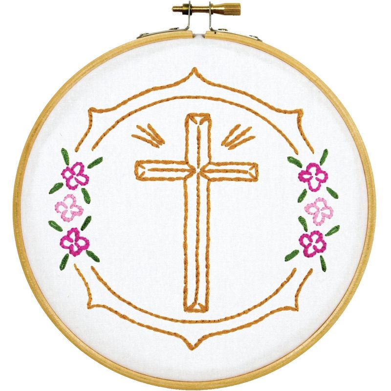 Jack Dempsey Stamped Hoop Kits 6"-Cross