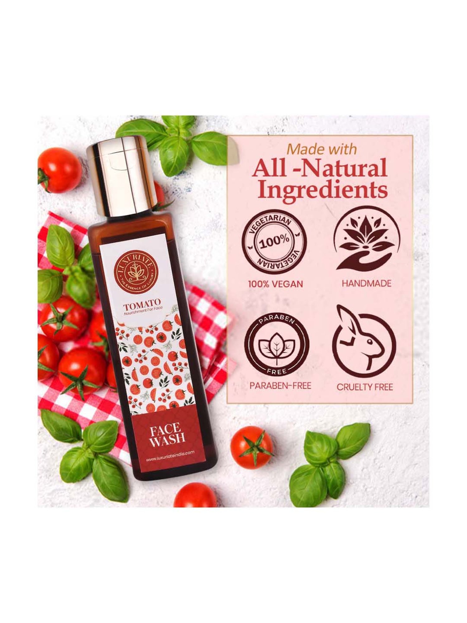 Luxuriate Natural Nourishment Tomato Face Wash Cleanser - 100 ml