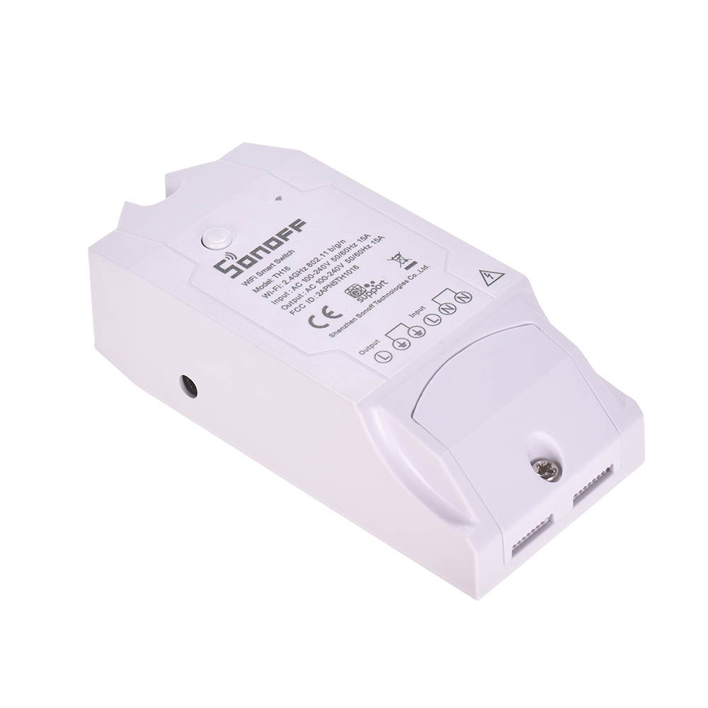 SONOFF TH16 WiFi Wireless Smart Switch Monitoring Temperature Humidity Wireless Home Automation Kit Works With Amazon Alexa Google Home Nest 15A 3500W