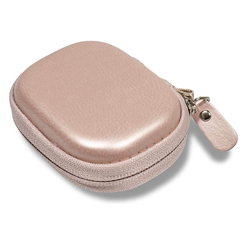 Protective and Carry case for Square Reader for magstripe with Both Lining mesh Pockets for up to 2 Square Reader Rose Gold