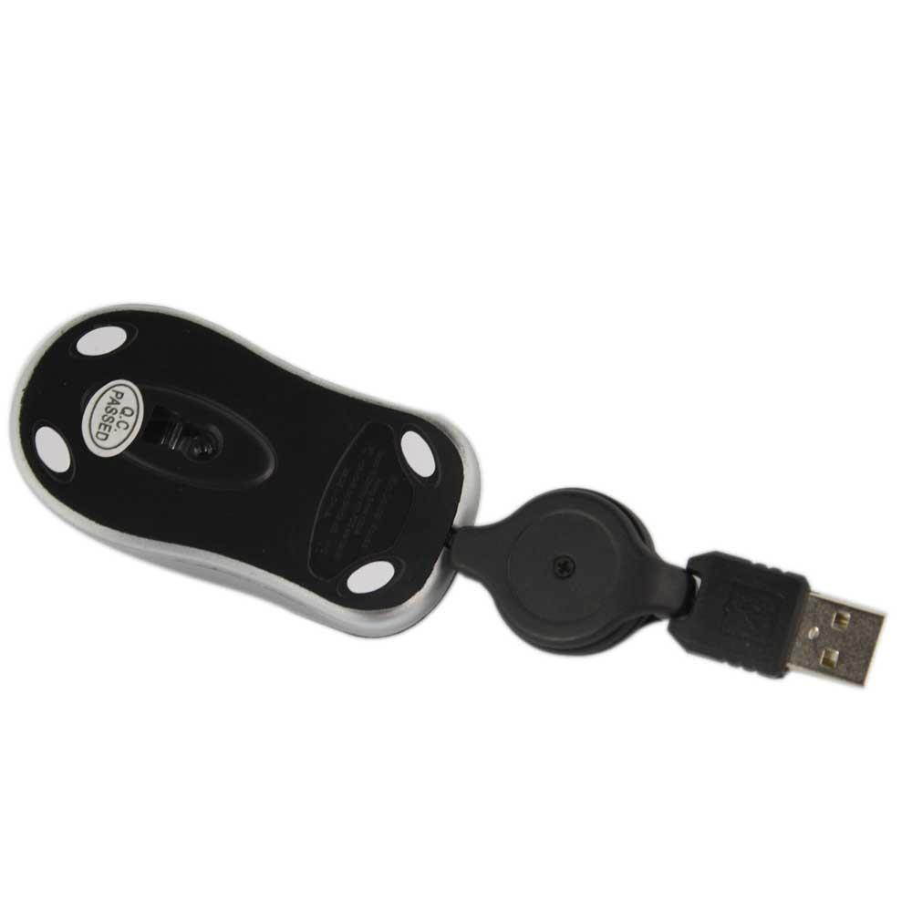 6082 USB Mini Retractable Optical Scroll Wheel Mouse Red