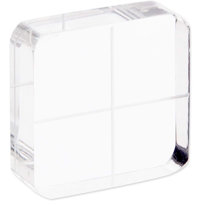 Bright Creations 6 Packs Acrylic Stamp Block Set with Gridlines for Arts and Crafts, 6 Sizes (Clear)