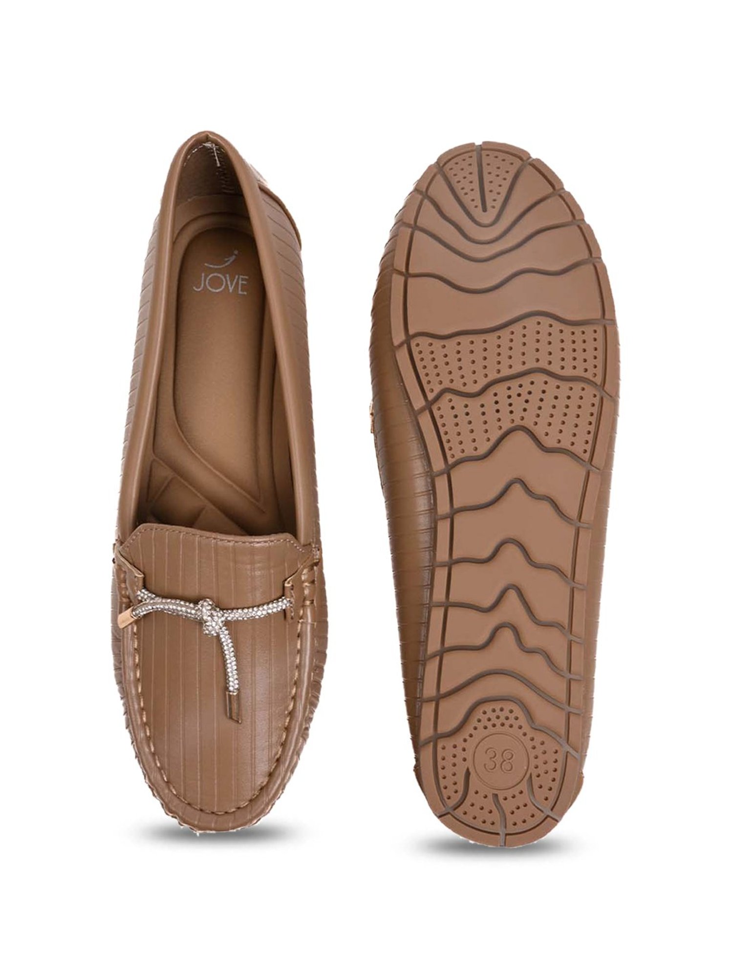 Jove Women's Khaki Casual Moccasins