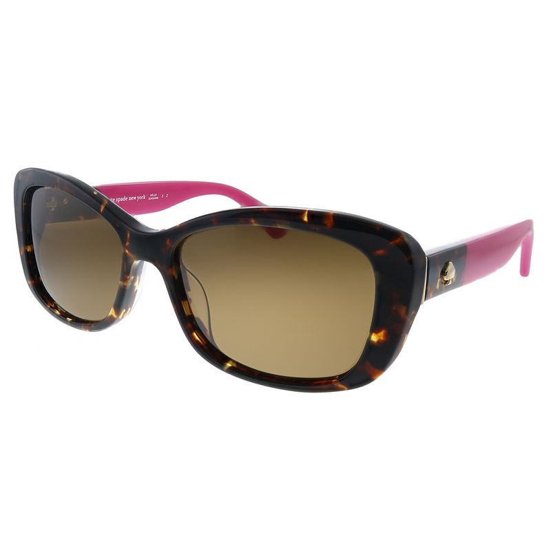 Kate Spade KS Claretta/P/S 0T4 Womens Rectangle Polarized Sunglasses Havana Pink 53mm