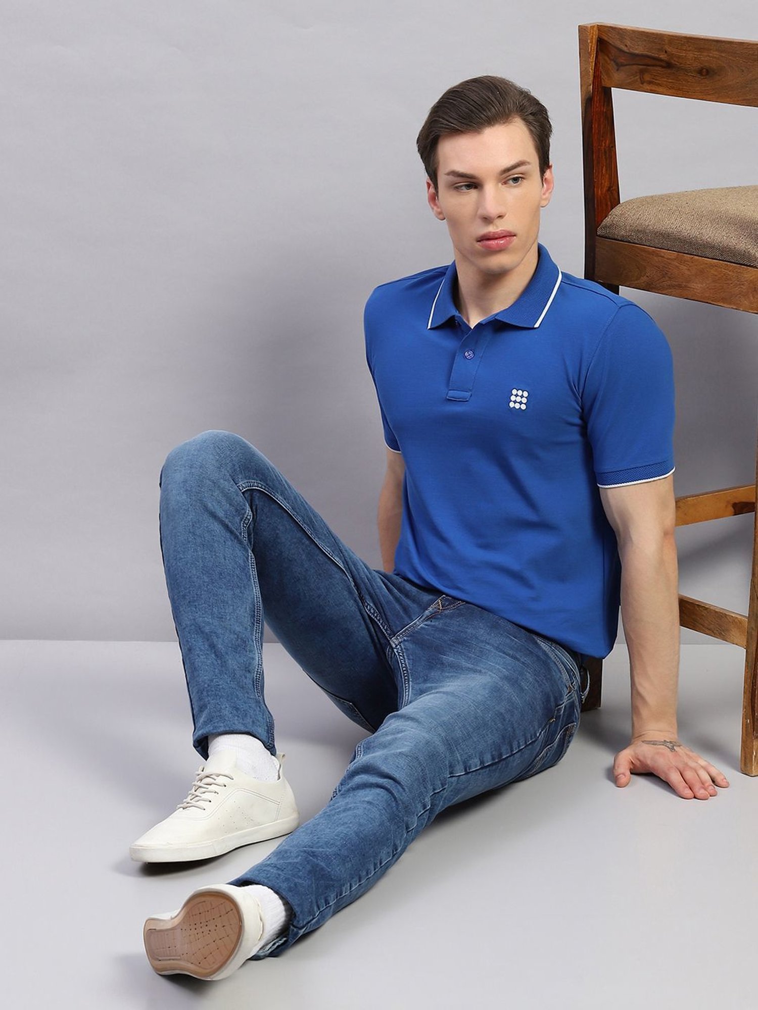 Rock.It Blue Regular Fit Polo T-Shirt
