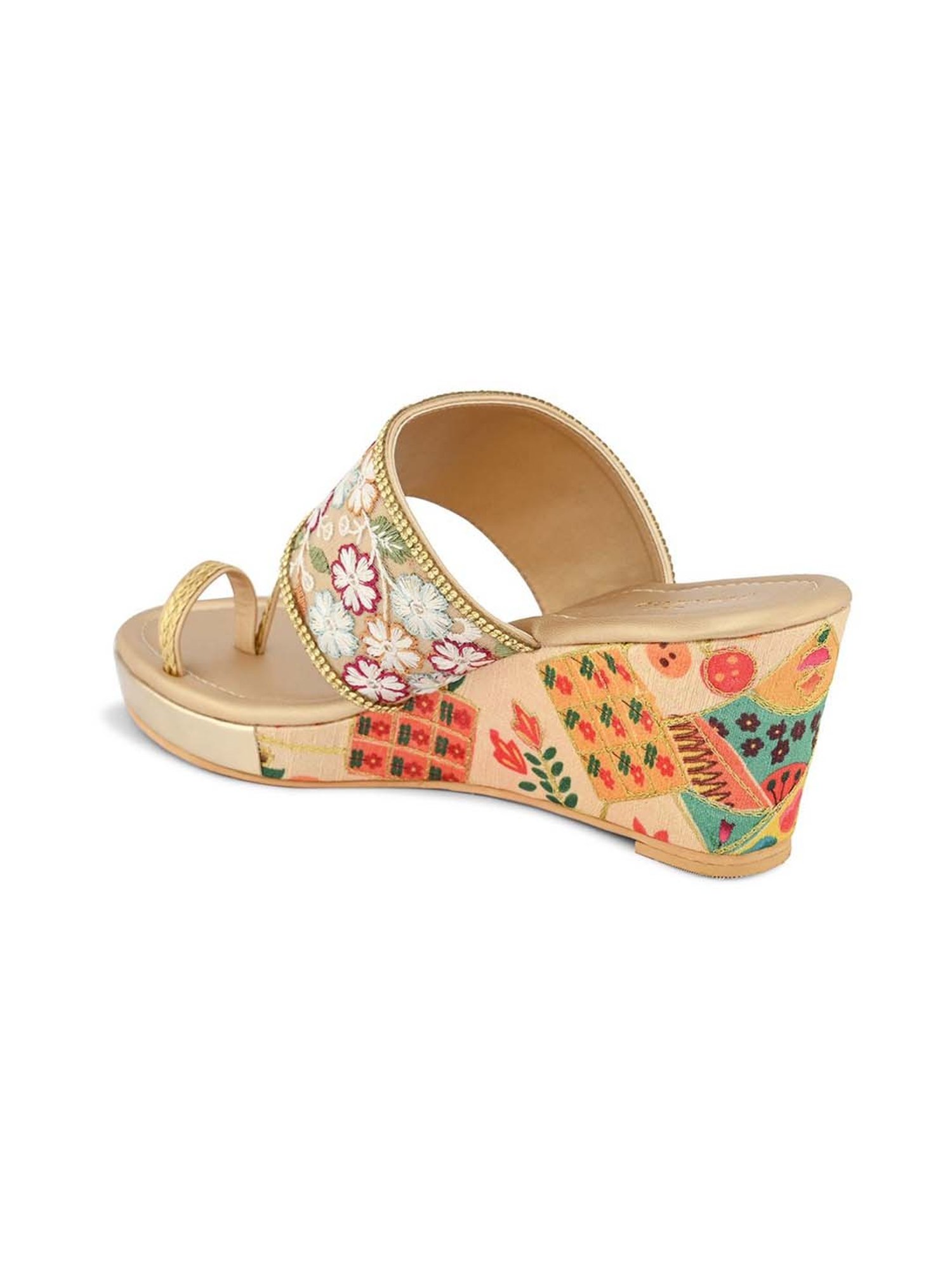 Pelle Albero Women's Gold Toe Ring Sandals