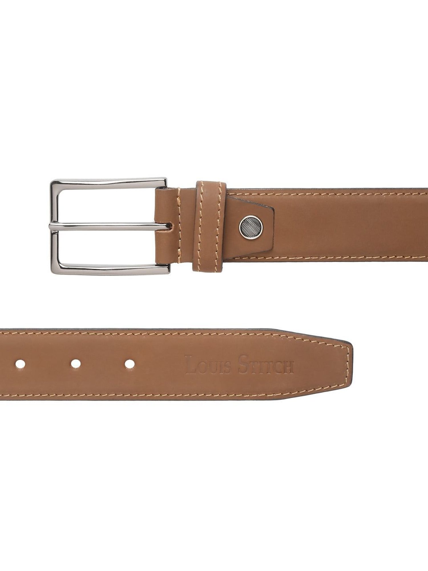 Fossil Julian Black Leather Solid Waist Belt