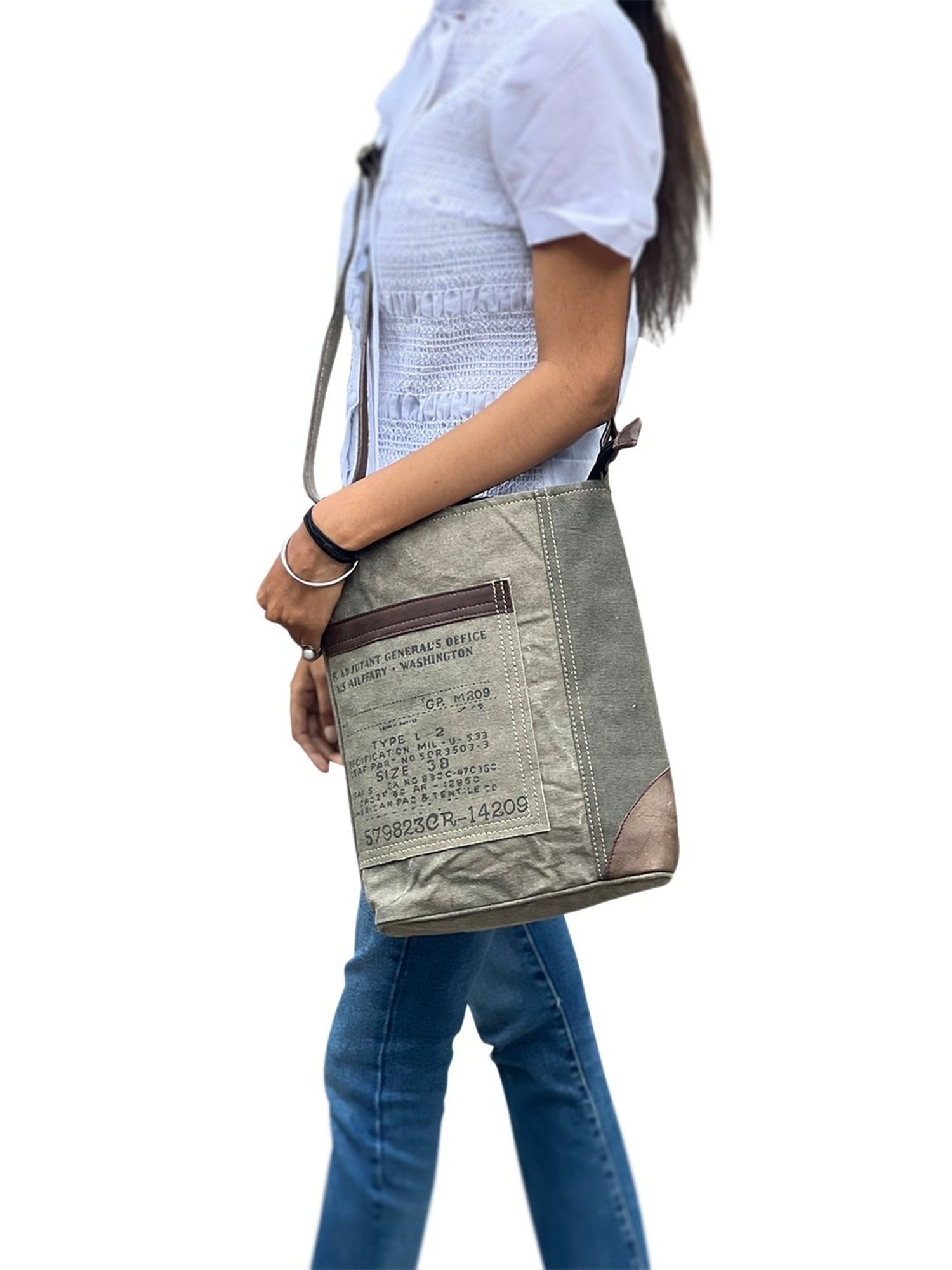 Mona B Grey Medium Cross Body Bag