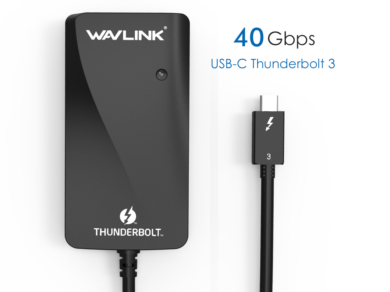 Wavlink Thunderbolt 3 to Dual 4K DisplayPort Adapter for Mac & Windows, Support Dual DisplayPort Displays 4K 60Hz Monitors Or One 5K, Super Speed Up to 40Gbps-Thunderbolt Certified, Plug and Play