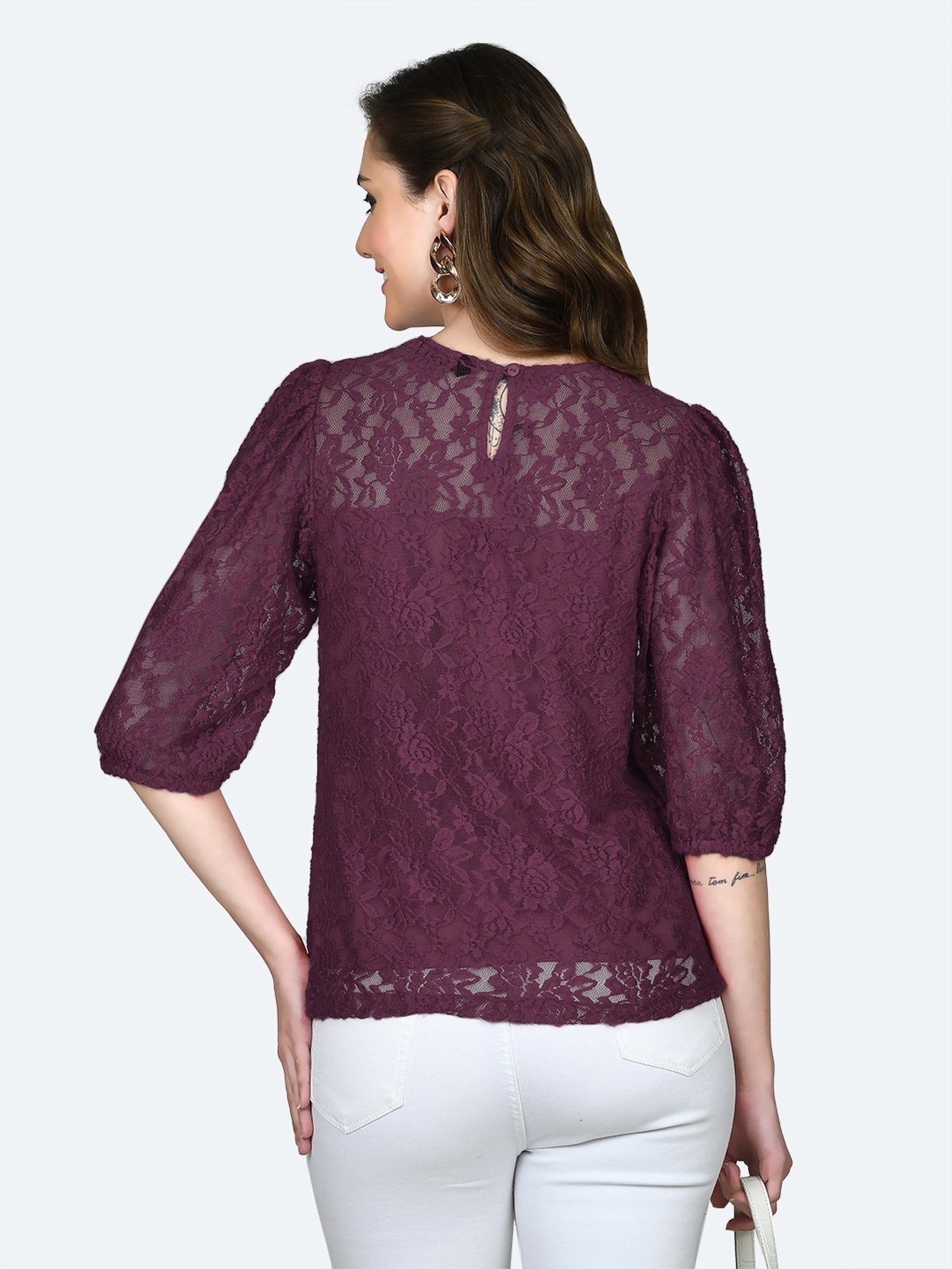 Zink London Wine Lace Top