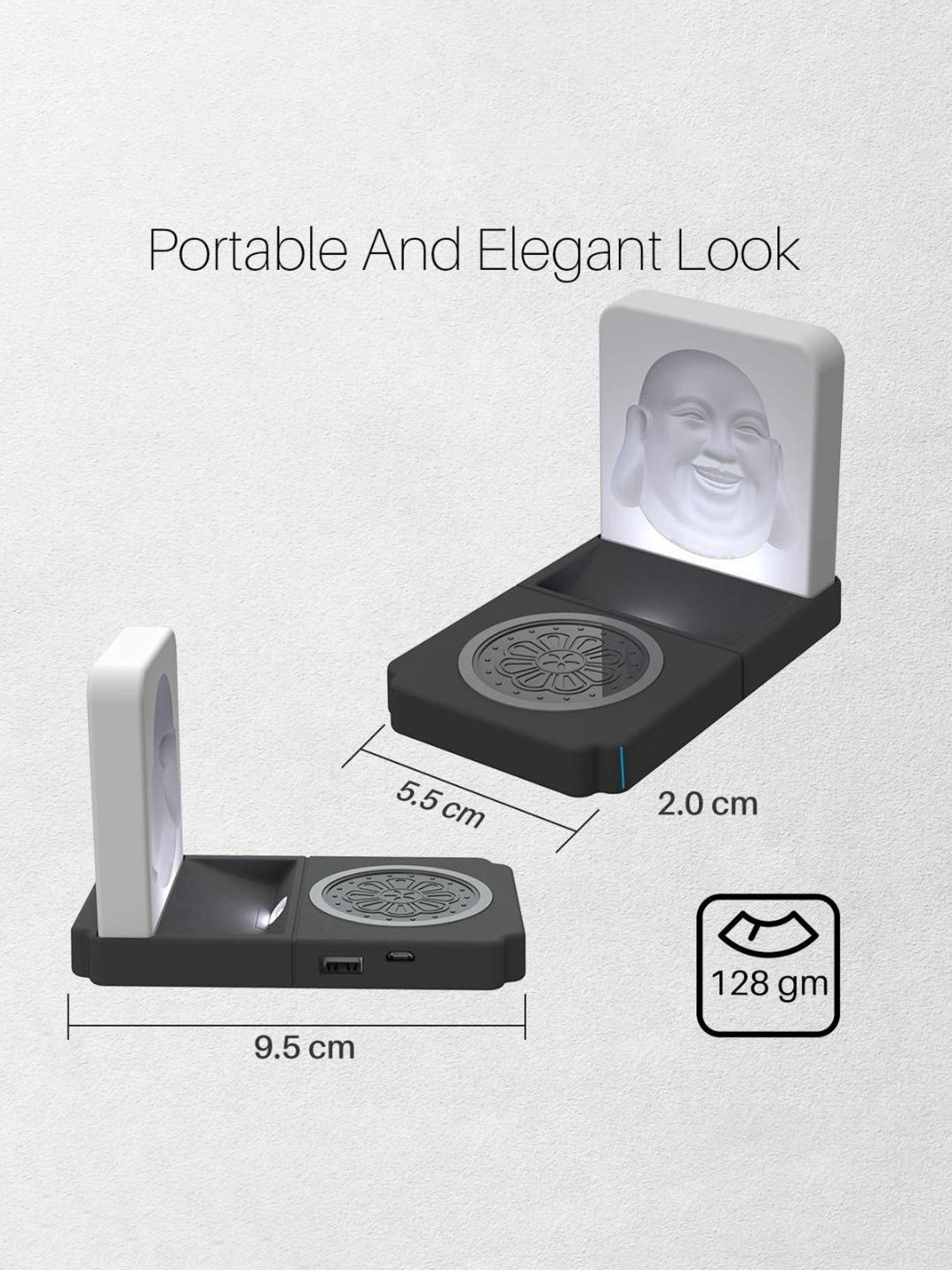 Portronics Charge Bliss POR-1060 Wireless Charger (Black and White)