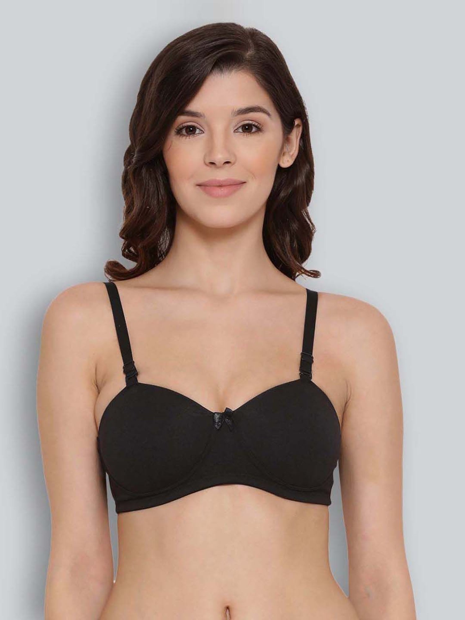 Lyra Black Cotton Seamless Bra