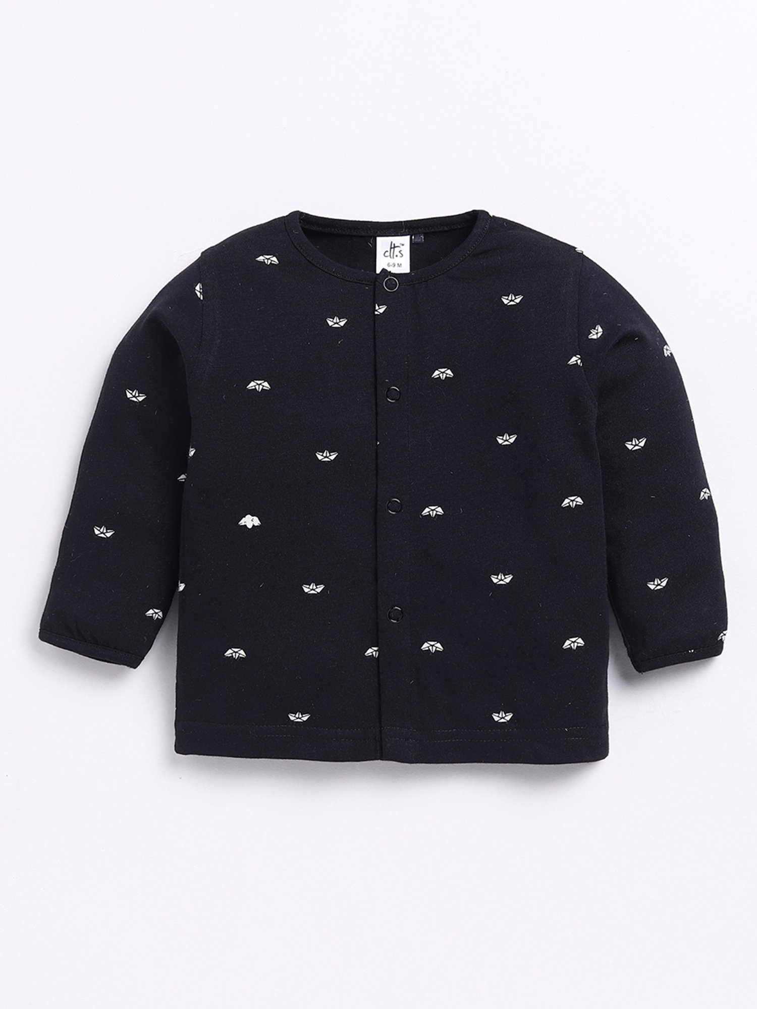 Clt.s Unisex Black Graphic Print Full Sleeves Shirt With Pyjamas