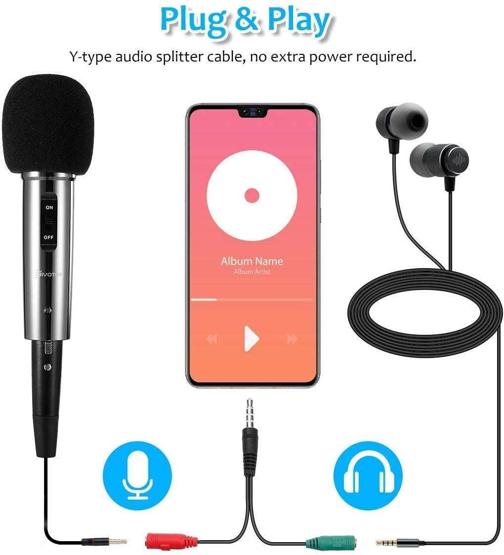 Recording Microphone, 3.5mm Condenser Microphone Plug and Play, PC Microphone with Filter Suitable for Podcasting, Voice Recording, Skype, YouTube, Games, Laptop, Computer, Phone
