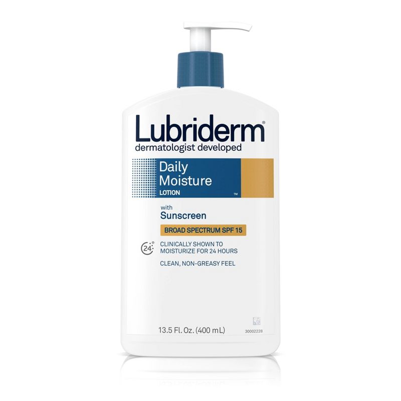 Lubriderm Daily Moisture Body Lotion with Broad Spectrum SPF 15 Sunscreen - 13.5 fl oz