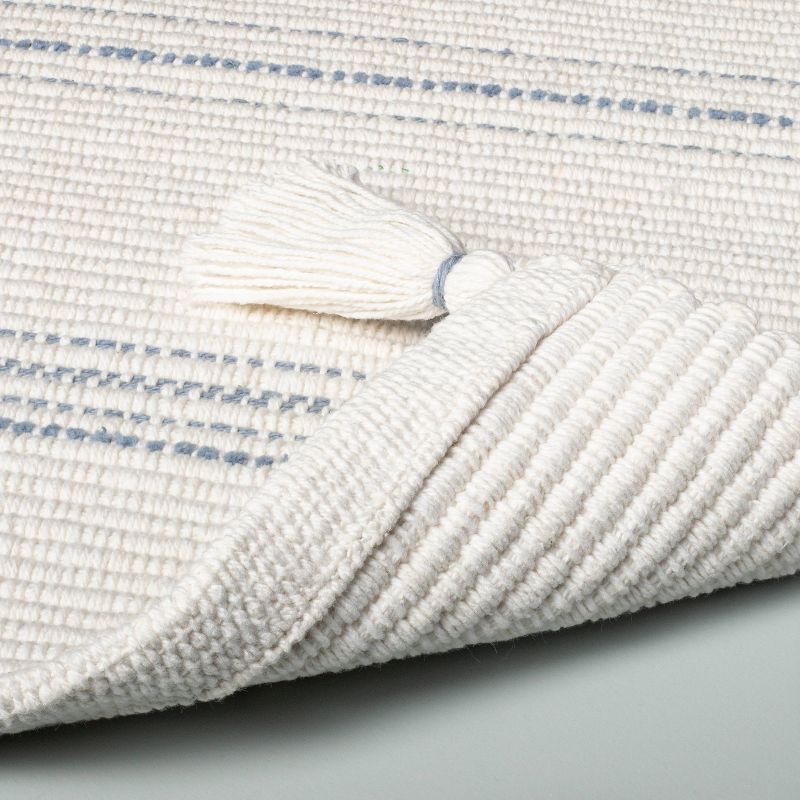 Tonal Stripes Bath Rug Sour Cream/Faded Blue - Hearth & Hand™ with Magnolia