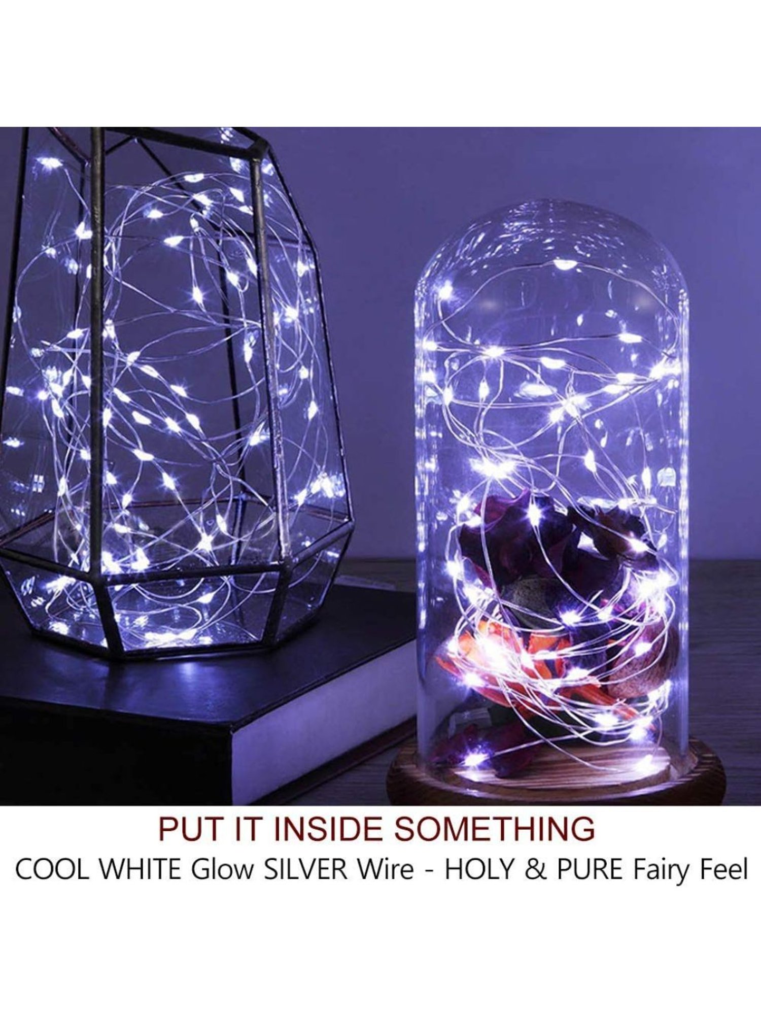 XERGY Battery Powered Copper Wire LED String Lights 10 Meter 100 LED s - Cool White