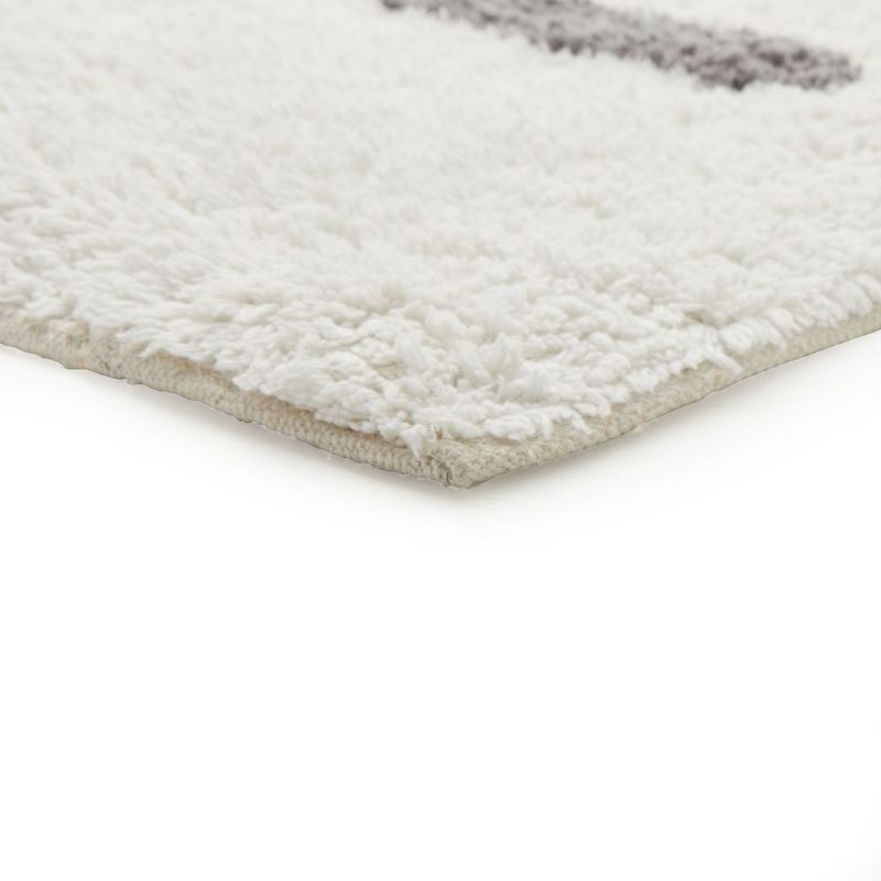 Juvale Personalized Bathroom Rugs with Letter I Initial, Cotton Bath Mat (White, 32 x 20 in)