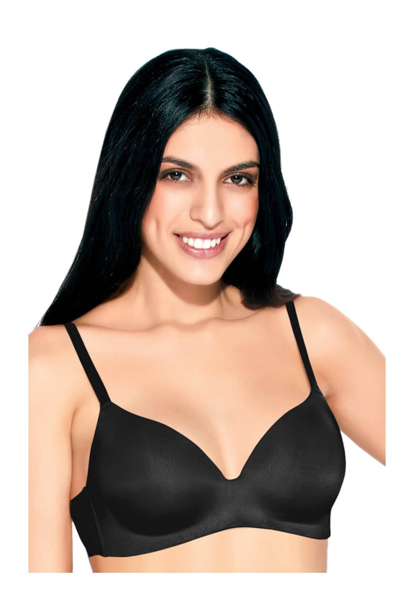 Enamor Black Non Wired Padded T-Shirt Bra