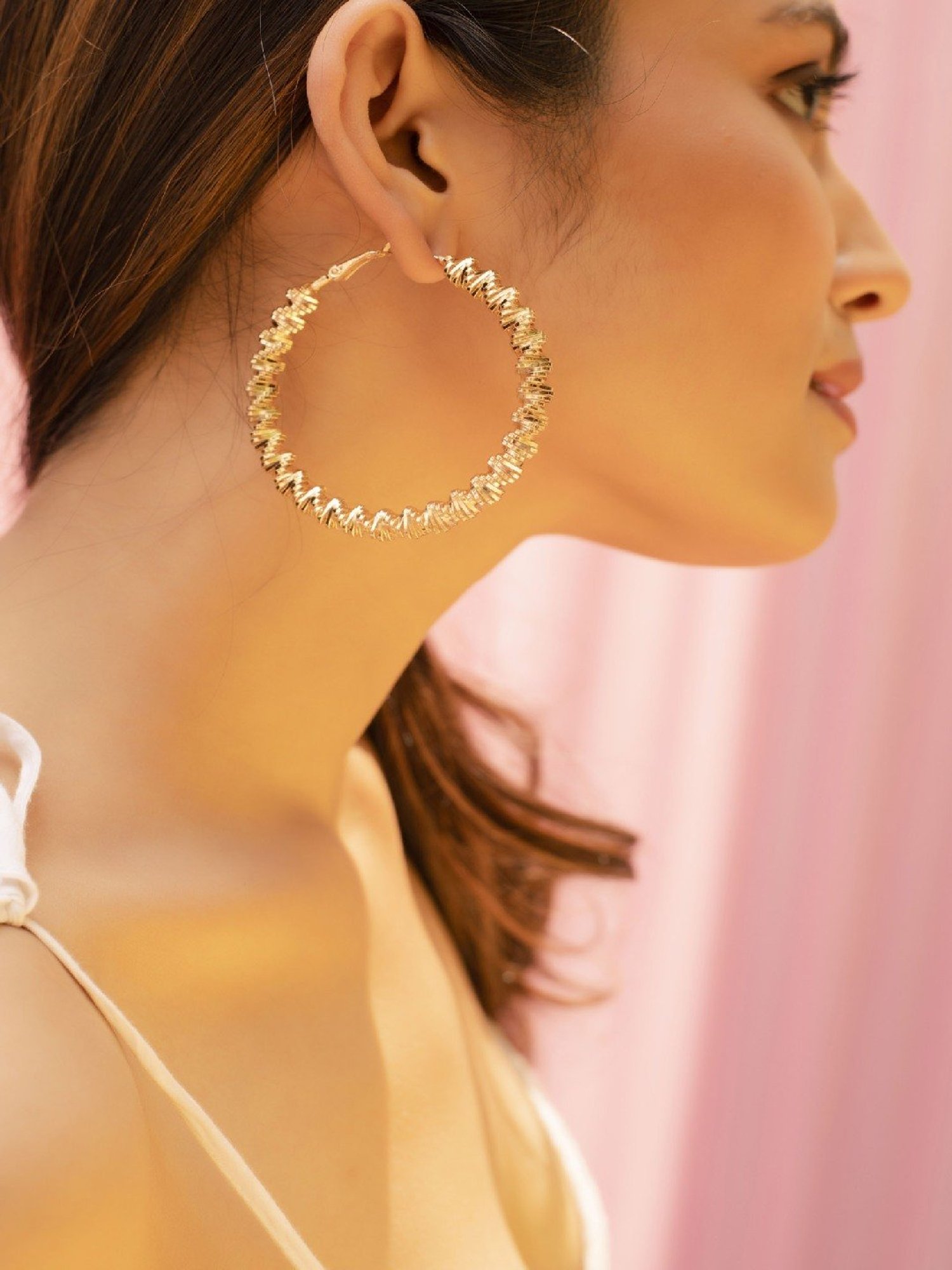 Jewelz Trendy Round Hoop Earrings for Girls & Women