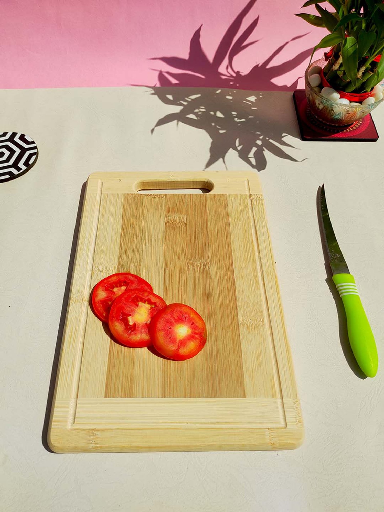 Crayton Beige & Brown Bamboo Chopping Board - Set of 1