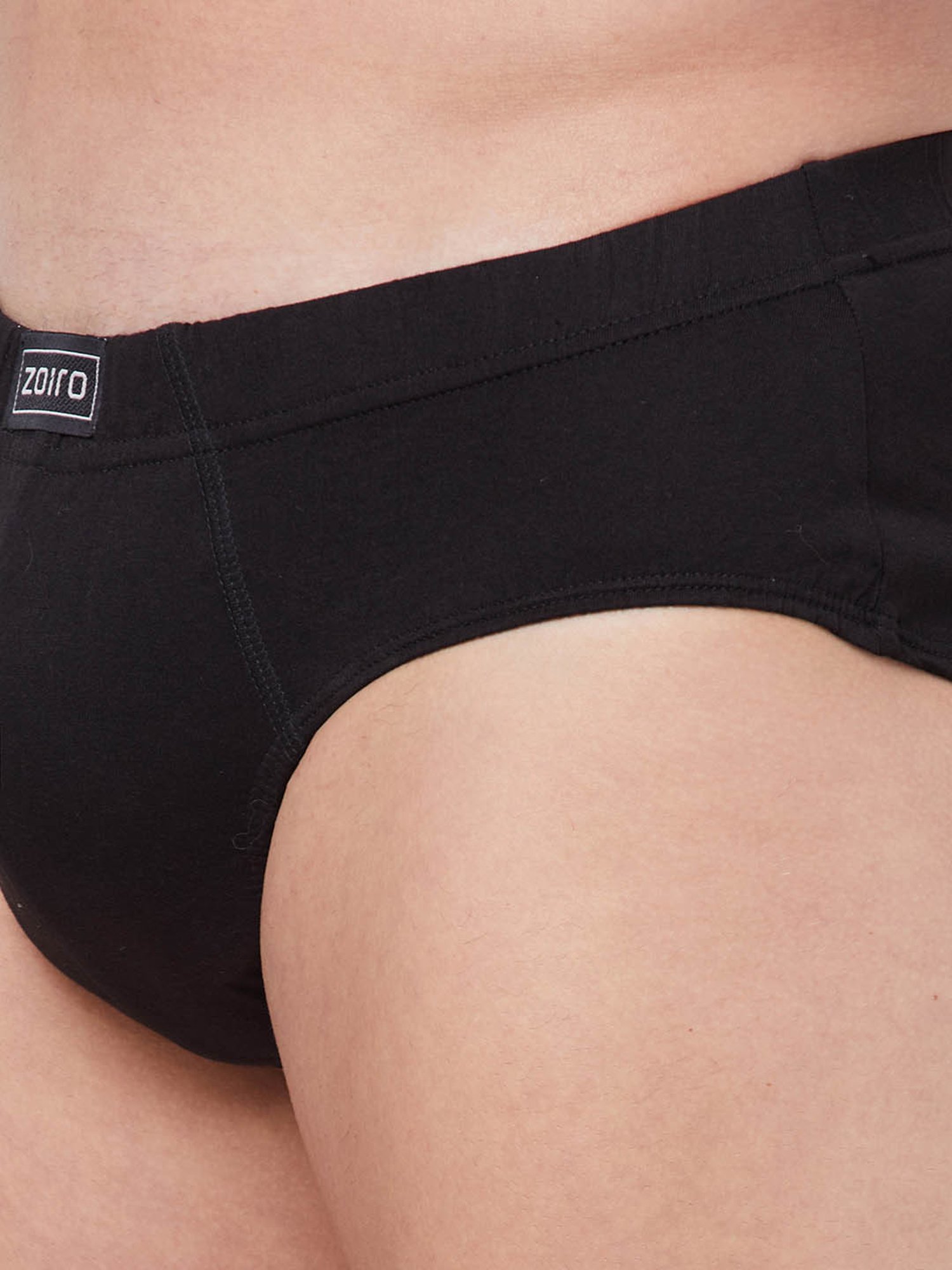 Zoiro Black Cotton Regular Fit Briefs - Pack Of 2
