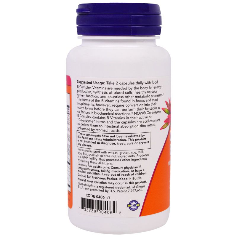 Now Foods Co-Enzyme B-Complex, 60 Veg Capsules, Vitamin B