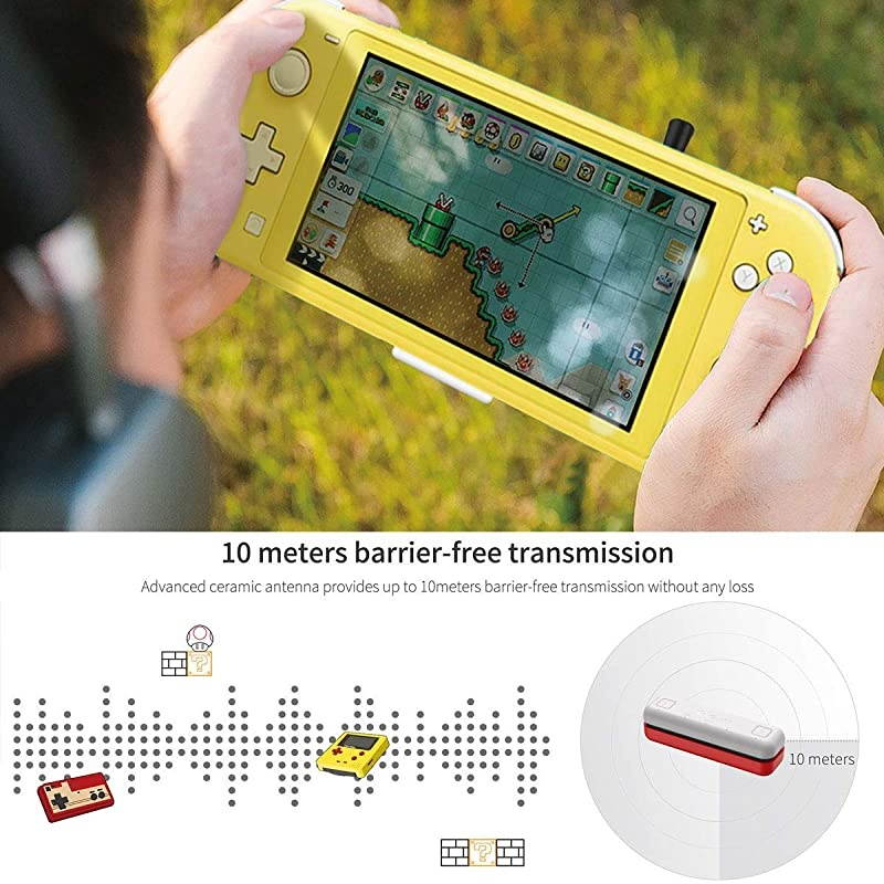 Route Air Pro Bluetooth Adapter for Nintendo Switch & Lite, Dual Stream Bluetooth Wireless Audio Transmitter with aptX LL, Support in-Game Voice Chat, Connect Your Bluetooth Headphones