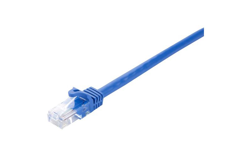 V7 Blue Cat5e Unshielded (UTP) Cable RJ45 Male to RJ45 Male 0.5m 1.6ft - 1.64 ft Category 5e Network Cable for Modem, Router, Hub, Patch Panel