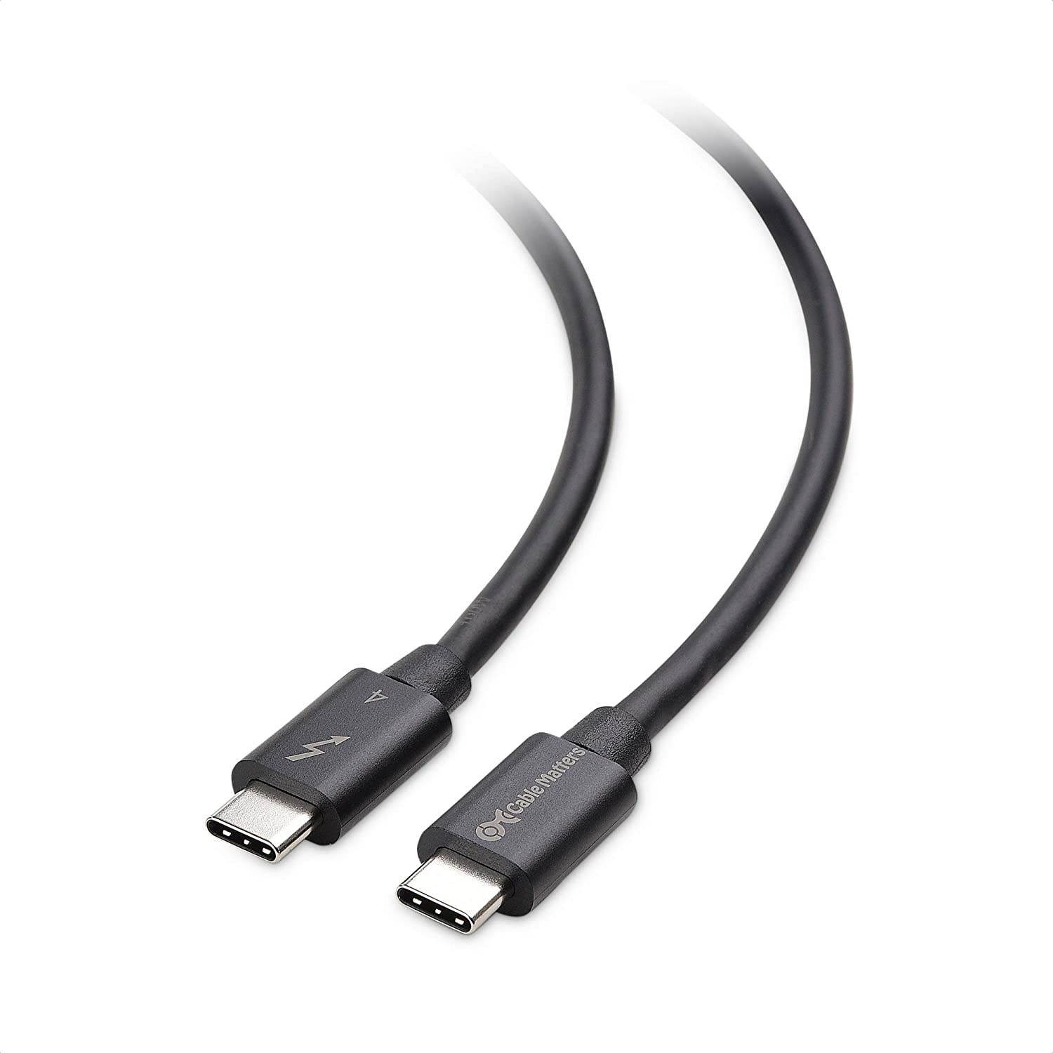 [Intel Thunderbolt Certified] Cable Matters 40Gbps USB4 Thunderbolt 4 Cable with 8K Video and 100W Charging in 2.6 ft - Backwards Compatible with Thunderbolt 3 and USB-C