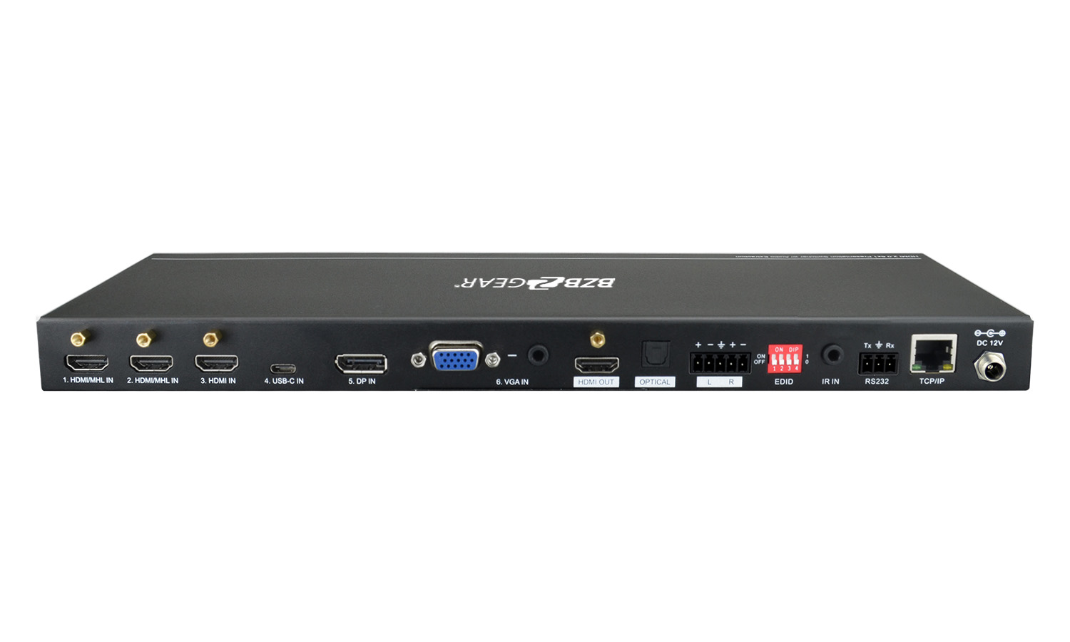 BZBGEAR 6x1 Multi-Format Presentation Switcher with HDMI/VGA and USB-C