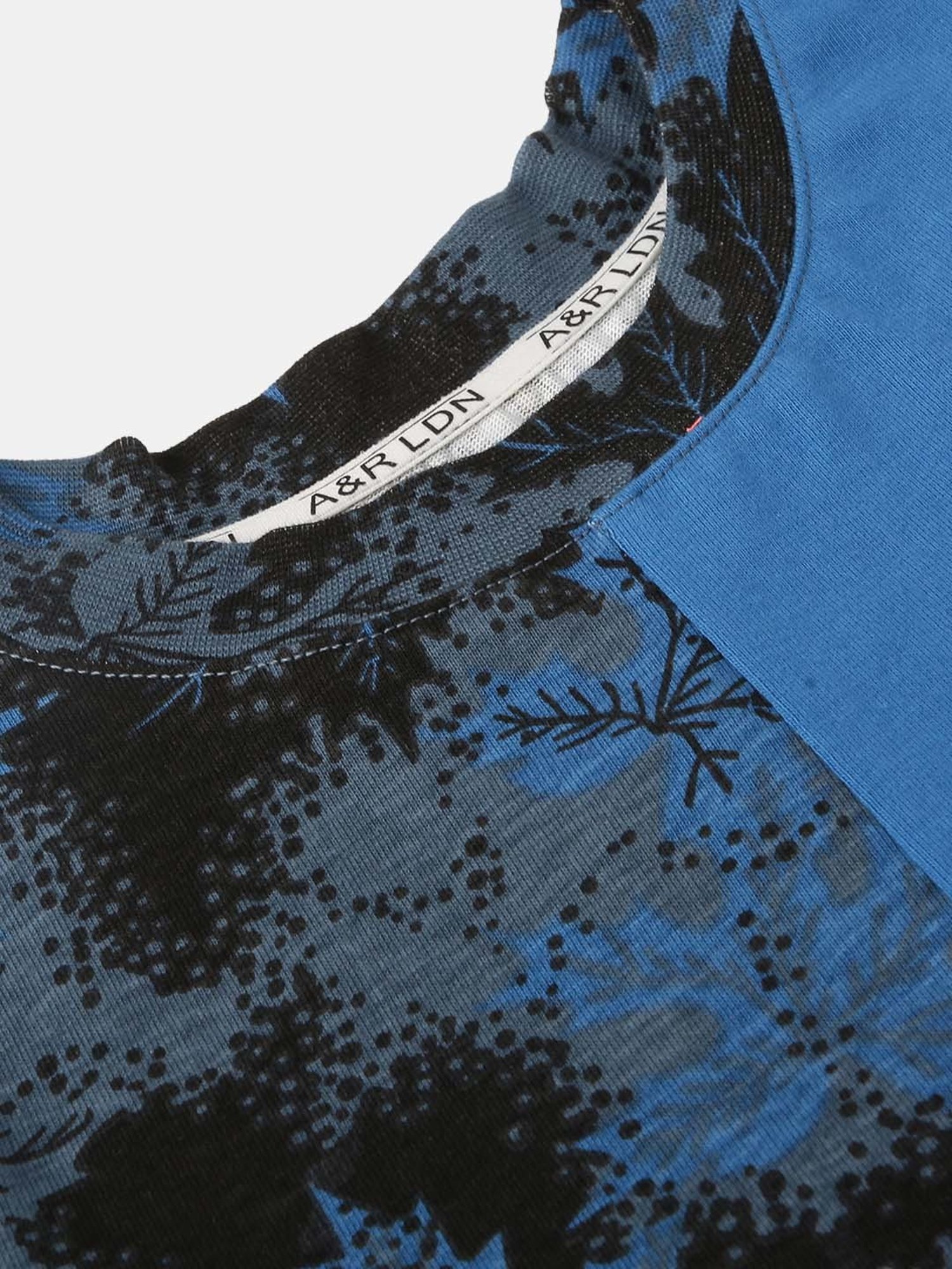 Angel & Rocket Kids Blue Cotton Printed T-Shirt