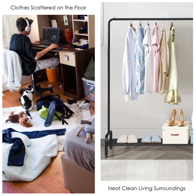 Home Basics Over the Door Metal Closet Rod, Silver