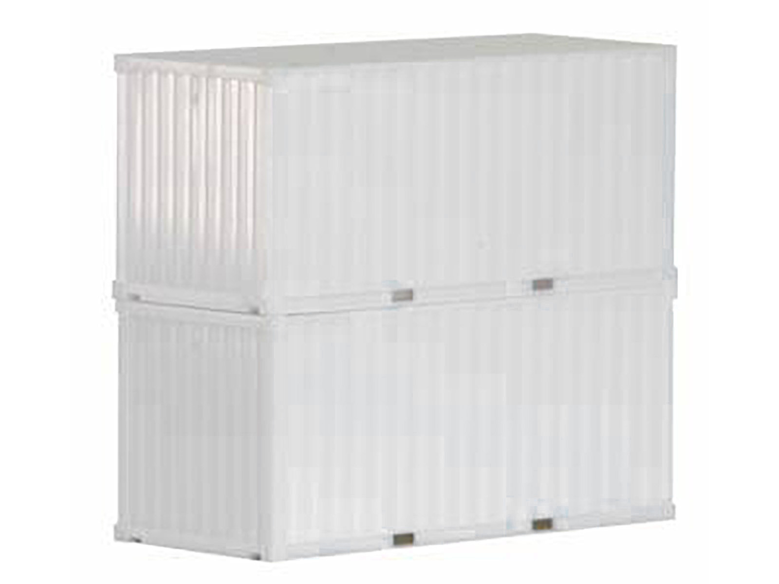 20ft Container White Set of 2 pieces 1/87 (HO) Plastic Model by Promotex