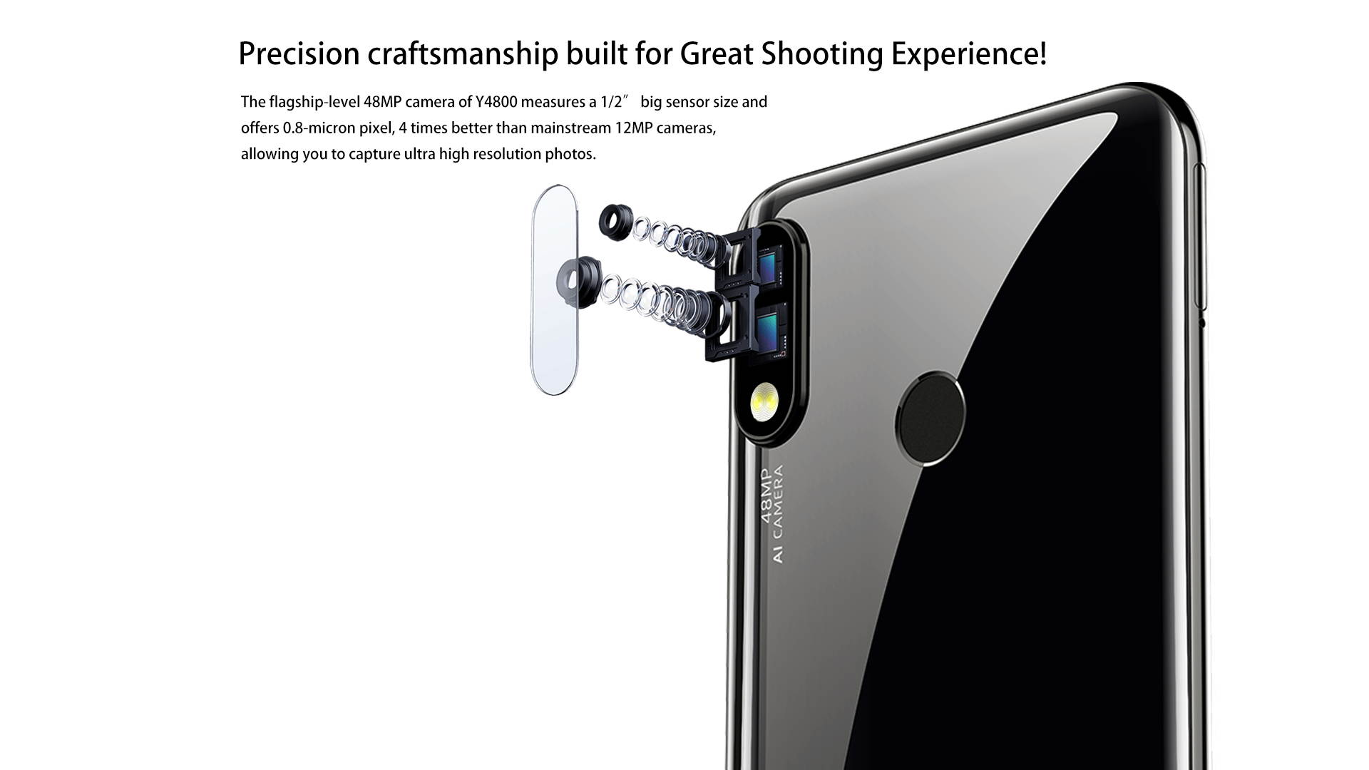 OUKITEL Y4800 (2019) telefono Desbloqueado, camara AI de 48MP + 5MP + 16MP, telefono Inteligente Android 9.0 Dual SIM 4G, 6.3 Pulgadas, 6GB RAM + 128GB ROM, bateria de 4000mAh