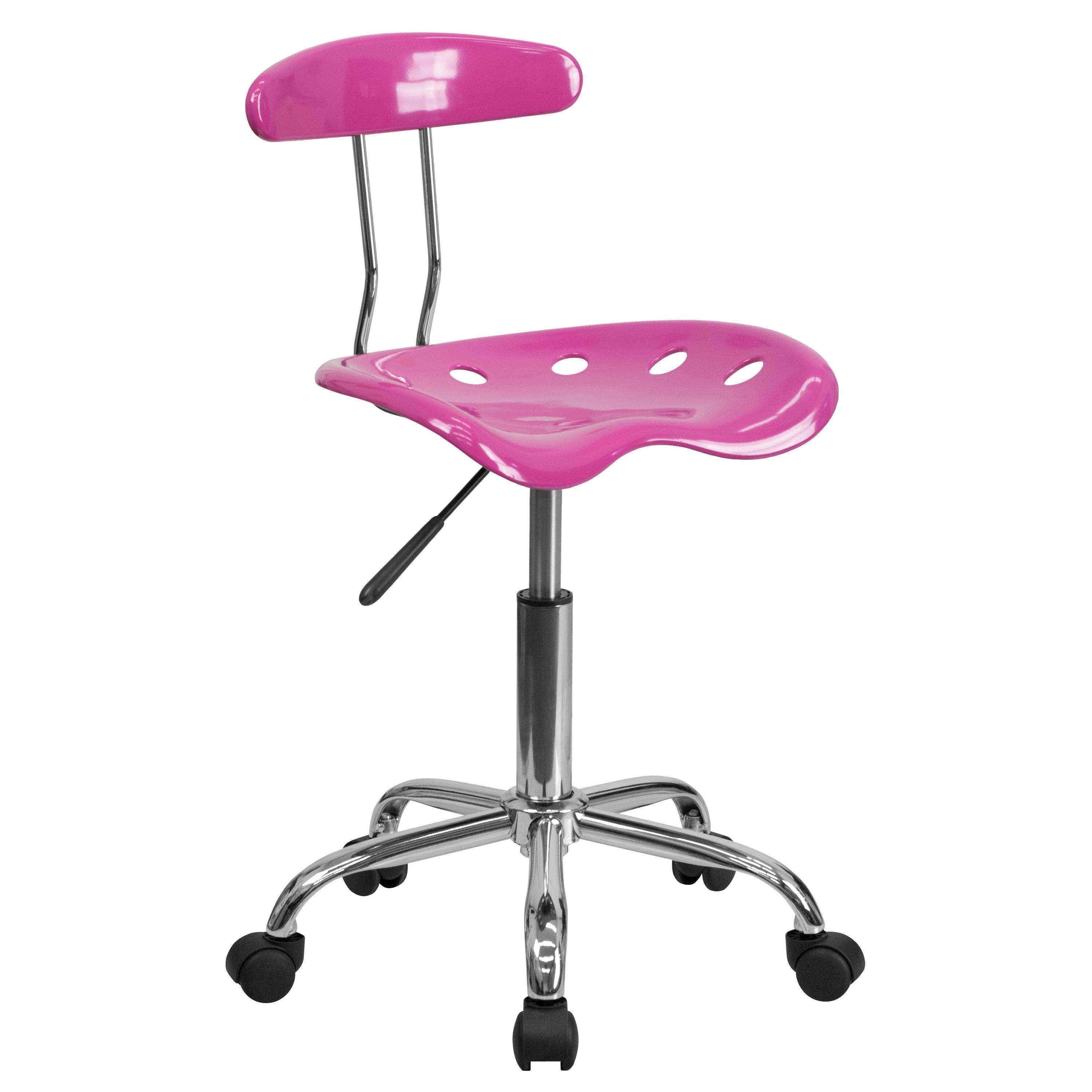 Vibrant Candy Heart and Chrome Swivel Task Chair with Tractor Seat