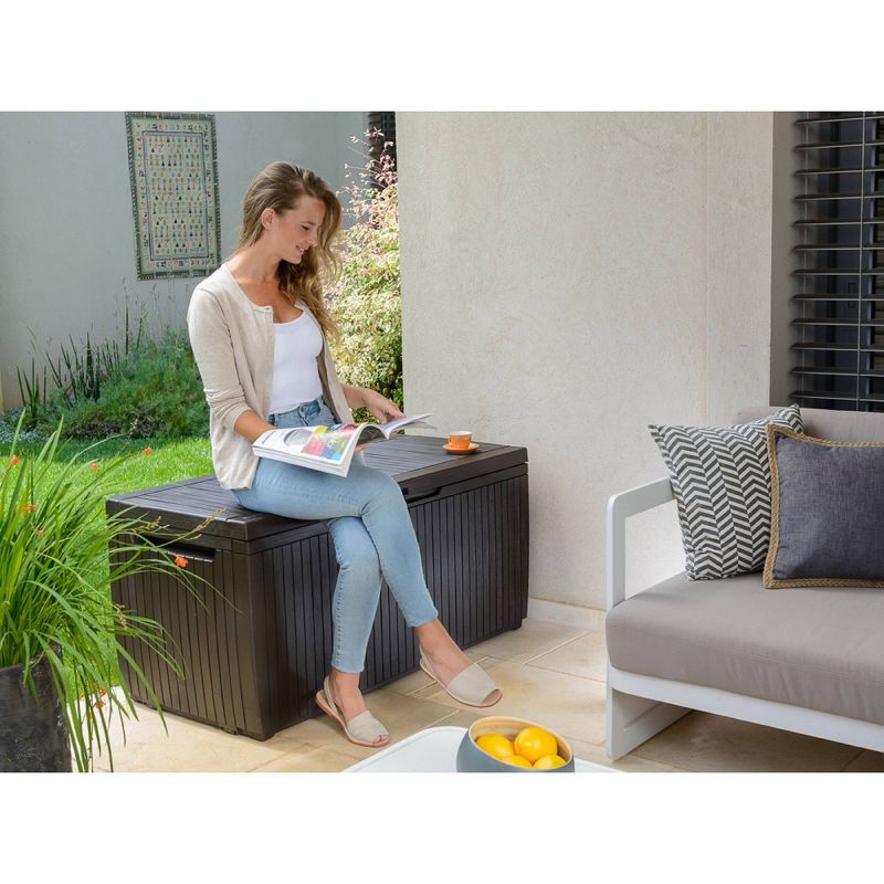 80gal Springwood Outdoor Resin Storage Deck Box Brown - Keter