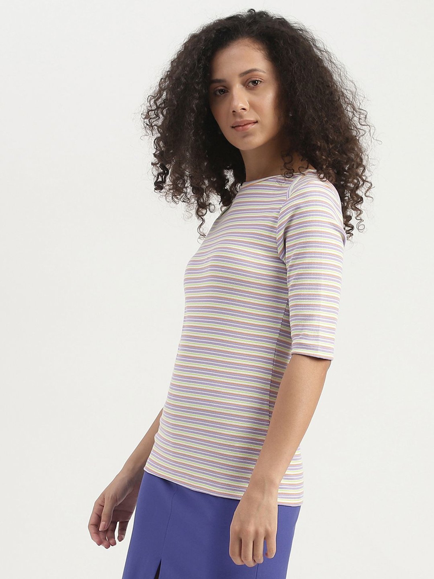 United Colors of Benetton Multicolored Cotton Striped Top