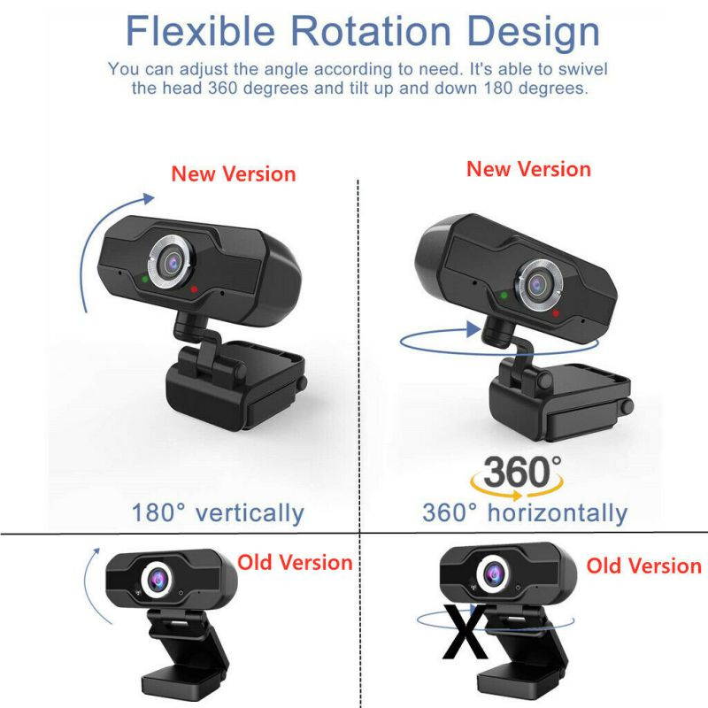 HD 1080P Webcam With Microphone USB Camera for PC/ Laptop/Desktop Video Call USB 2.0 HD Webcam Camera for Computer PC Laptop Video Microphone