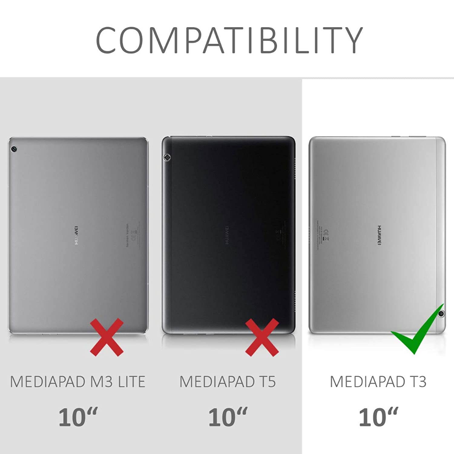 kwmobile Case Compatible with Huawei MediaPad T3 10 - Slim PU Leather Tablet Cover with Stand Feature - Magnolias Taupe/White/Dark Grey